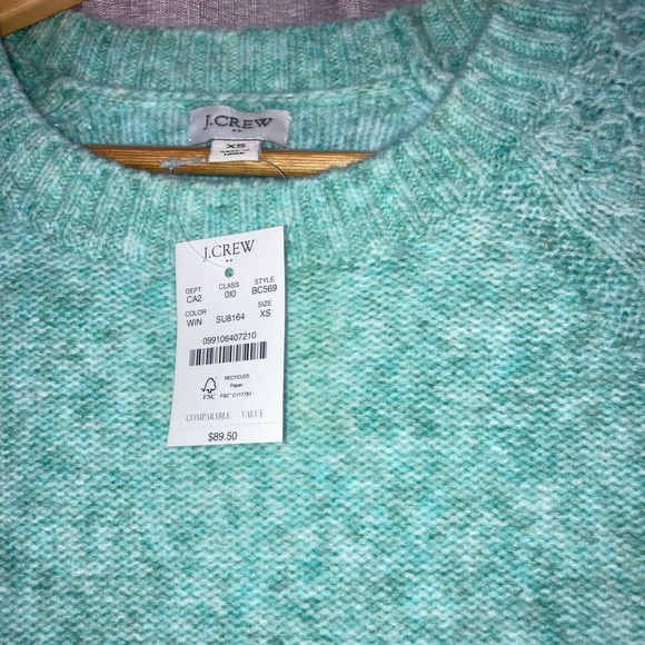 NWT Jcrew honeycomb puff sleeve sweater - Picture 2 of 10